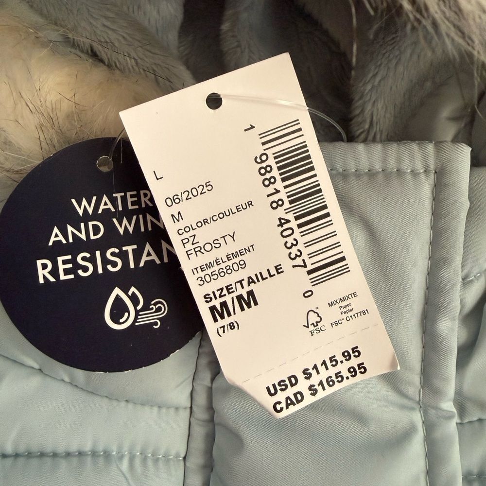 The Children’s Place Heavyweight Faux Fur Lined Puffer Jacket Blue Medium NWT - Picture 9 of 12